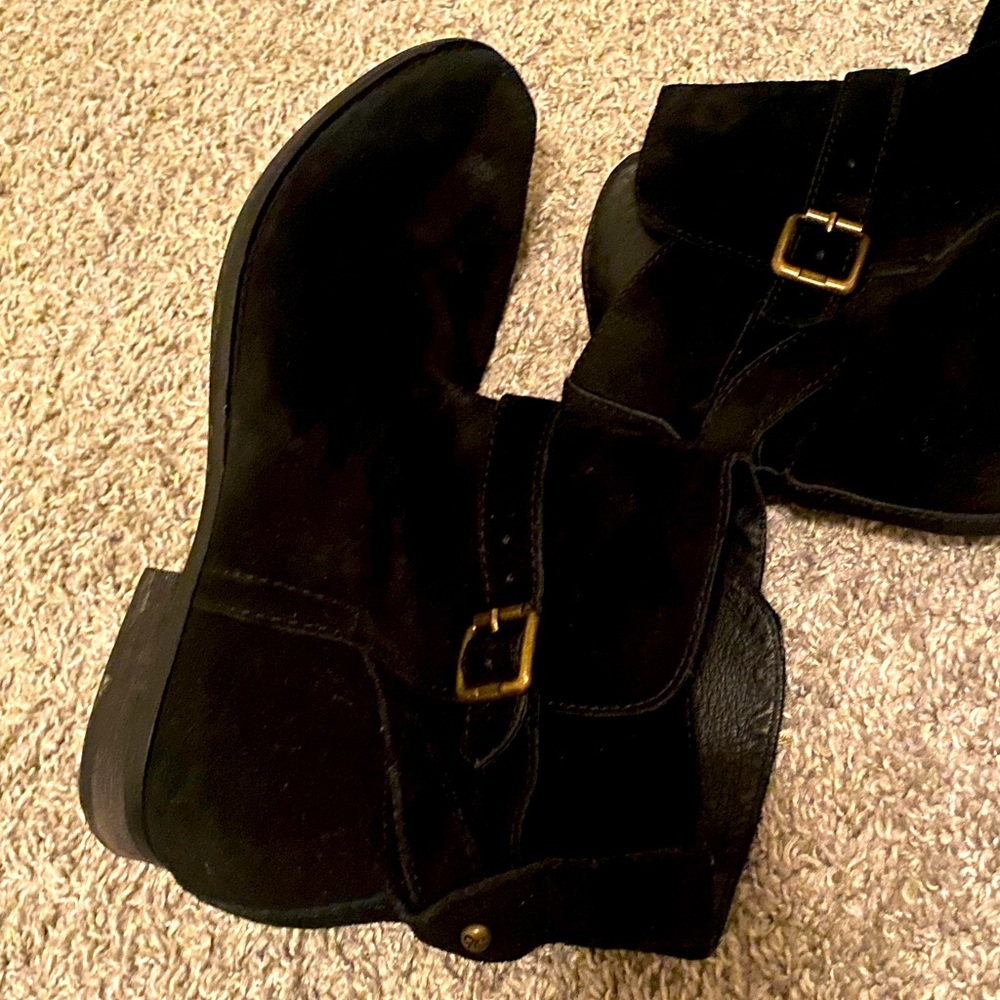 SAM EDELMAN , Suede Buckle Ankle Bootie